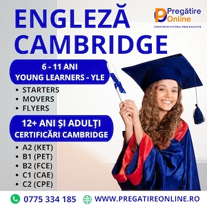 Meditatii la limba engleza pentru certificari Cambridge si pentru adulti