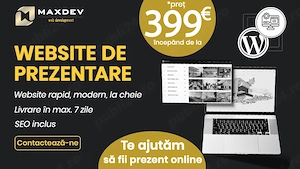 Creare Site Web, Realizare Magazin Online, SEO, Promovare, de la 399 