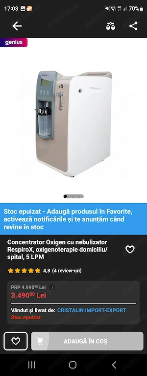 Vând concentrator de oxigen  - imagine 3