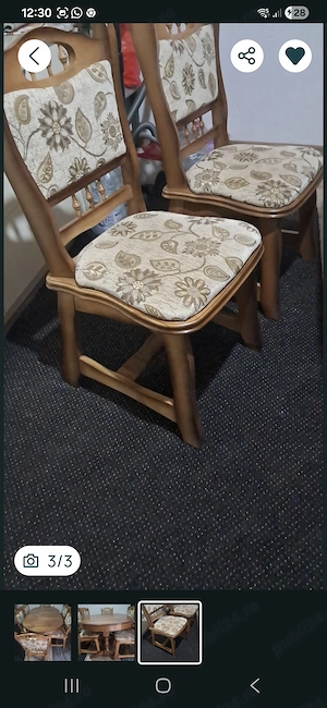 Vand masa extensibila plus 6 scaune in stare nou