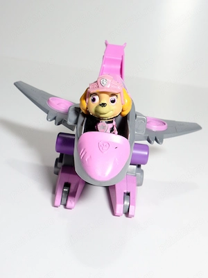 Avion Skye PAW Patrol Dino Rescue - Vechiul Deluxe cu Motor și Figurină