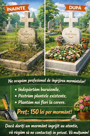 Servicii curatare morminte iasi