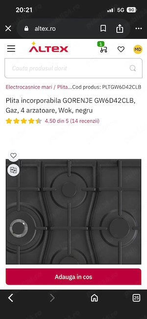 plita pe gaz si cuptor electric Gorenje