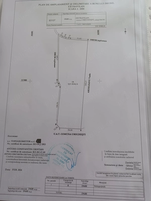 Teren extravilan, 6,5 ha - Urechesti Jud Bacău - 52.000 EUR