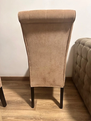 Set 6 Scaune Oslo   Stare Impecabilă   Negru Bej Plusat - imagine 3