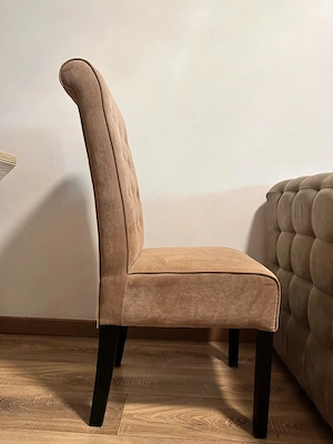 Set 6 Scaune Oslo   Stare Impecabilă   Negru Bej Plusat - imagine 2