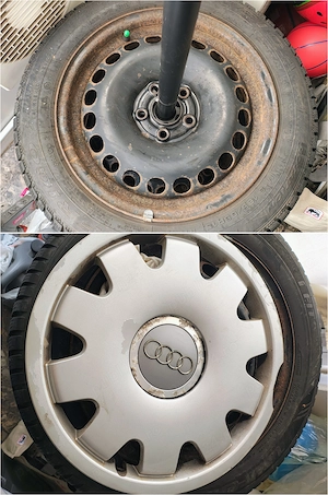 Set complet roți de iarnă 165 / 65 / 15, cauciucuri aproape noi - imagine 3