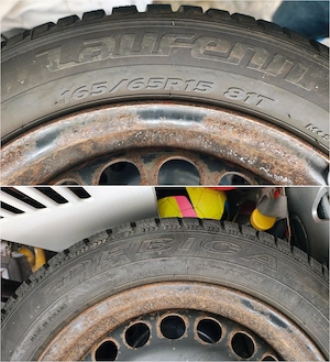 Set complet roți de iarnă 165 / 65 / 15, cauciucuri aproape noi - imagine 2