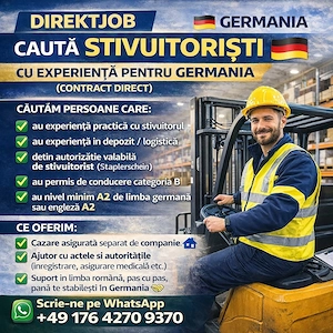 DirektJob caută stivuitoriști cu experiență pentru Germania