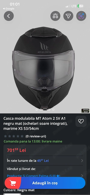 Casca MT Helmets Gecko (ochelari de soare integrati) - imagine 4