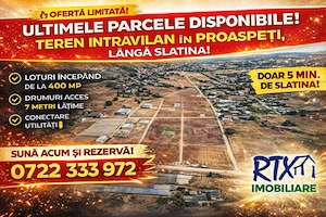 Teren intravilan Proaspeti-de la 400 mp cu drum de 7 m