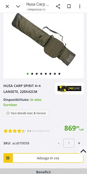 vand lansete crap +husa transport 4 lansete okuma ls8k3.96 m plus husa tranport  - imagine 2