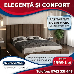 Pat Tapitat Rubin Maro Catifea Premium Transport rapid Variantă modernă