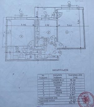apartament 2 camere, decomandat, balcon, 50 mp, zona Steaua
