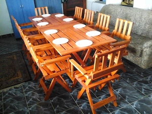 Set masa cu 10 scaune pliabile pentru terase 