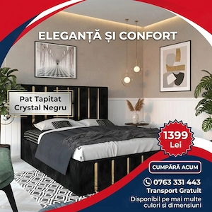 Pat Tapitat Crystal Negru Trimite mesaj Colecție elegantă