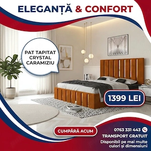 Pat Tapitat Crystal Caramiziu Expediere rapidă Oferte speciale mobilă dormitor