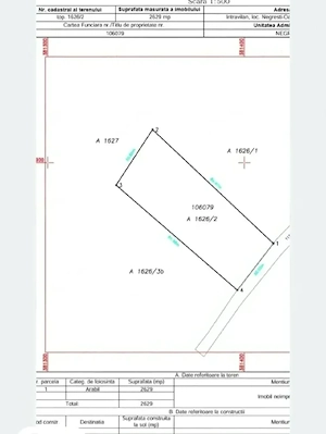 Teren de vanzare IN NEGRESTI-OAȘ STRADA SALCAMULUI teren intravilan 2629 [ mp ] Front la drum 30 ml 