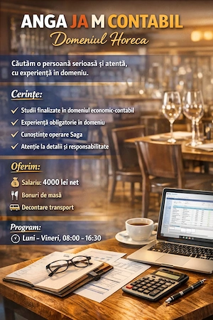 CONTABIL cu experienta- Horeca