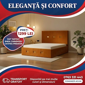 Pat Tapitat Rhea Caramiziu Catifea Premium În stoc Descoperă acum mobilă pentru dormitor