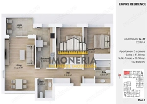 Empire Tornadei 2 – Comision 0% – 3 camere spatioase, imobil premium - imagine 6