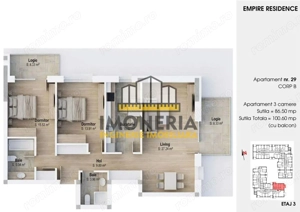 Empire Tornadei 2 – Comision 0% – 3 camere spatioase, imobil premium - imagine 9