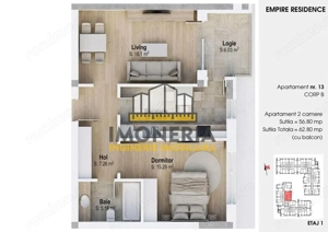 Empire Residence Tornadei 2 – Comision 0% – 2 camere spatioase, imobil premium - imagine 5