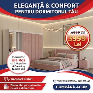 Dormitor Bia Roz Pat Tapitat cu 2 Noptiere si Dressing Tapitat 250  Materiale de calitate Descoperă 