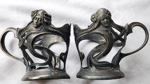 Pereche suporturi cositor RADIVON - Furnizor Curtea Regală - Art Nouveau