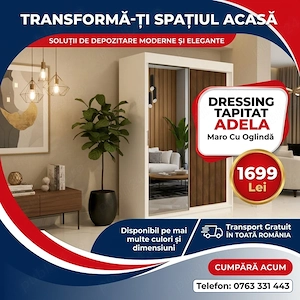 Dressing Tapitat ADELA Maro Cu Oglinda În stoc Model modernă