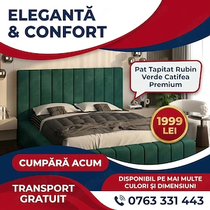 Pat Tapitat Rubin Verde Catifea Premium Contactează-ne Descoperă chiar azi mobilier dormitor