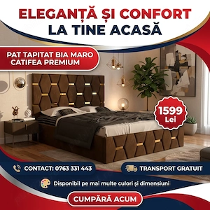 Pat Tapitat Bia Maro Catifea Premium Transport rapid Alege rapid mobilă pentru dormitor