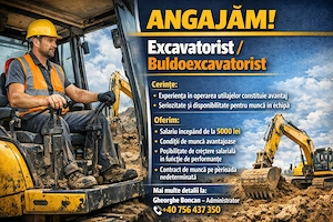 Angajam Excavatorist  Buldoexcavatorist