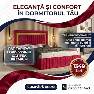 Pat Tapitat Loris Visiniu Catifea Premium În stoc Variantă premium