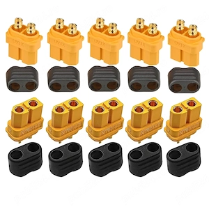 Conector XT60   Set 5 bucăți mamă + tată, mufe conectori pentru baterii Li-Ion, LiPo și LiFePO 