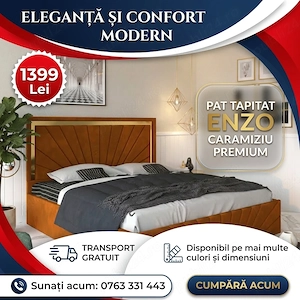 Pat Tapitat Enzo Caramiziu Premium Disponibil acum Alege rapid mobilier dormitor