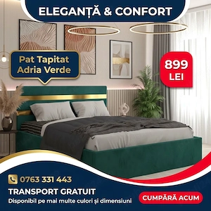 Pat Tapitat Adria Verde Trimite mesaj Profită de astăzi mobilier dormitor