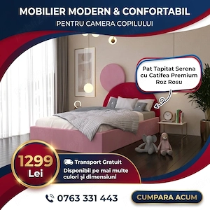 Pat Tapitat Serena cu Catifea Premium Roz Rosu Scrie-ne pentru detalii Profită de rapid dormitoare m