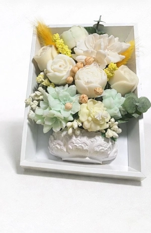 Tablou 3d cu flori din ceara parfumata 