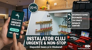 Instalator NON-STOP Cluj | Intervenții de urgență 