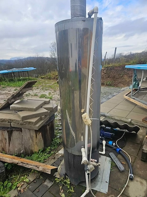 Boiler inox 120 litri cu soba