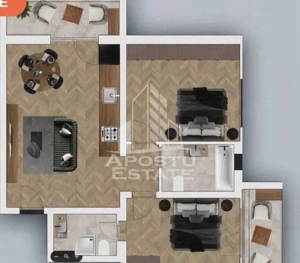 Apartament de vânzare cu 3 camere și 2 băi în Chisoda