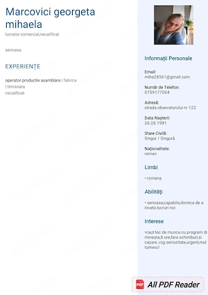 angajare job necalificat lucrator comercial