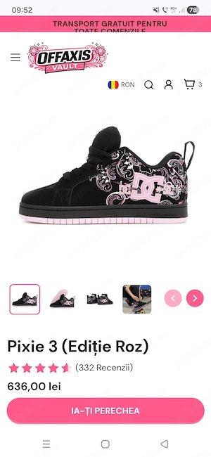 Vând adidași DC Pixie 3 ediție roz