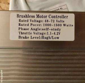 Vând controller motor electric fără perii,48V-72V,1000W-1500W,nou! - imagine 5