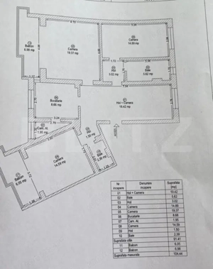 Apartament 4 camere, 91 mp, zona Spitalului Județean