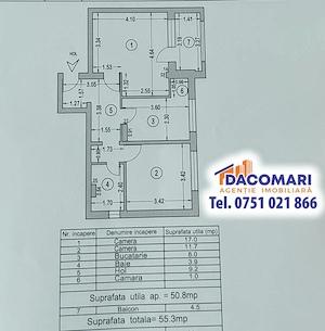 Apartament 2 camere de vânzare în Micro 20