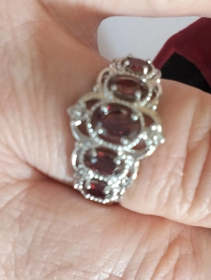 inel din argint 15gr.model celtic cu turcoaz natural si 4 pietre zircon rosu natural - imagine 3