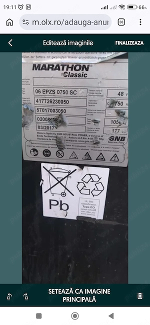 Vând baterie stivuitor  - imagine 2