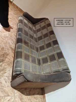 Canapea Extensibilă 3 Locuri   Foarte Confortabilă   215 cm lungime